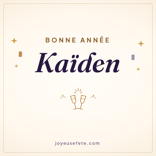 Image carrée « Bonne année Kaïden » pour WhatsApp