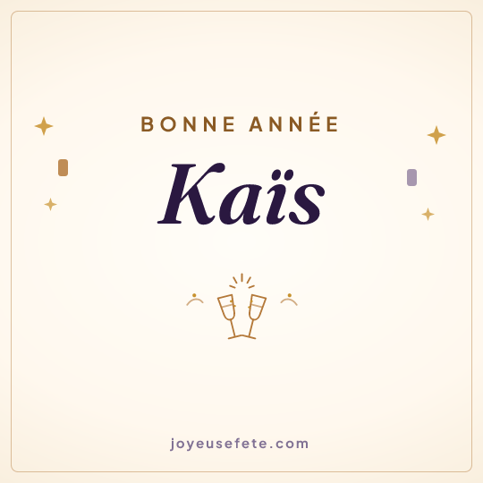 Image carrée « Bonne année Kaïs » pour WhatsApp