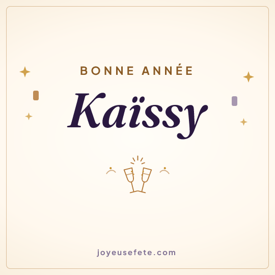 Image carrée « Bonne année Kaïssy » pour WhatsApp
