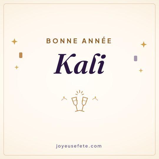 Image carrée « Bonne année Kali » pour WhatsApp