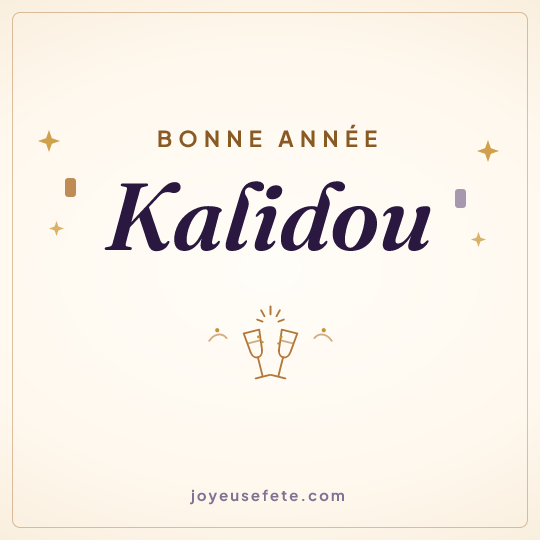 Image carrée « Bonne année Kalidou » pour WhatsApp