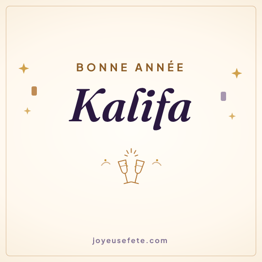 Image carrée « Bonne année Kalifa » pour WhatsApp