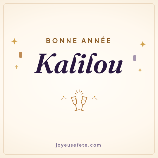 Image carrée « Bonne année Kalilou » pour WhatsApp