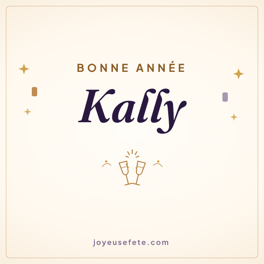 Image carrée « Bonne année Kally » pour WhatsApp