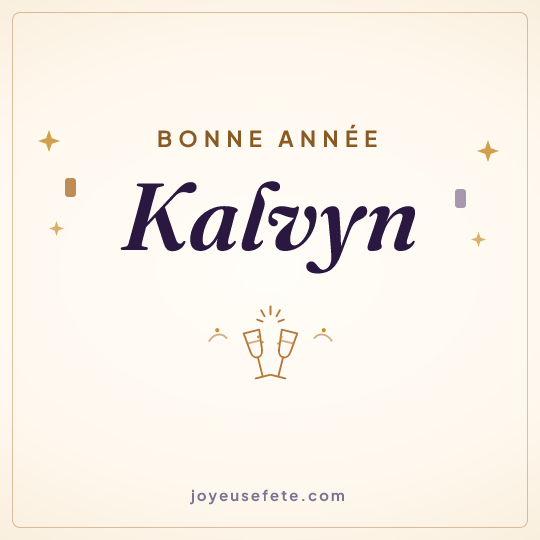 Image carrée « Bonne année Kalvyn » pour WhatsApp