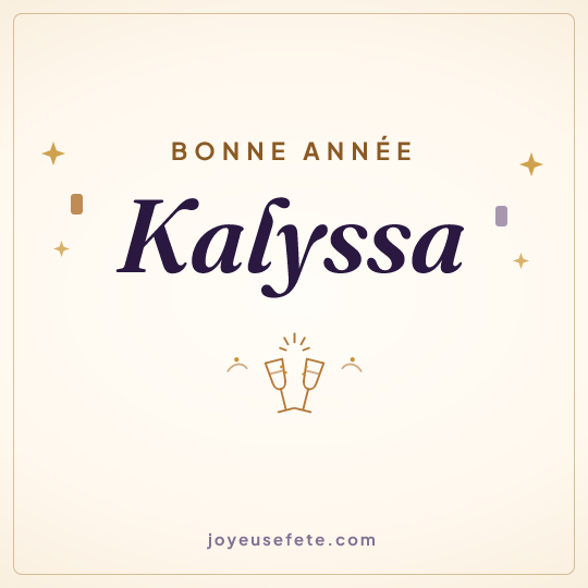 Image carrée « Bonne année Kalyssa » pour WhatsApp