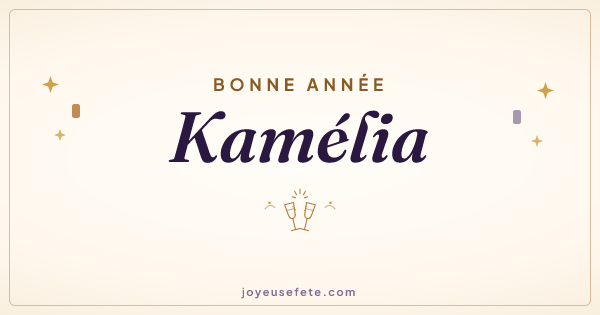 Image « Bonne année Kamélia » au format large