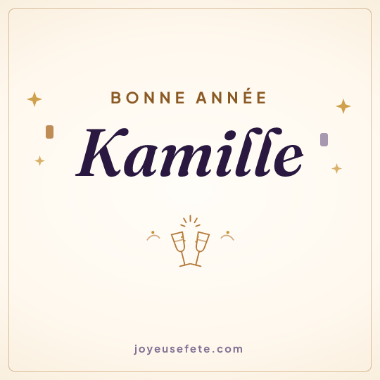 Image carrée « Bonne année Kamille » pour WhatsApp