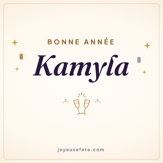 Image carrée « Bonne année Kamyla » pour WhatsApp