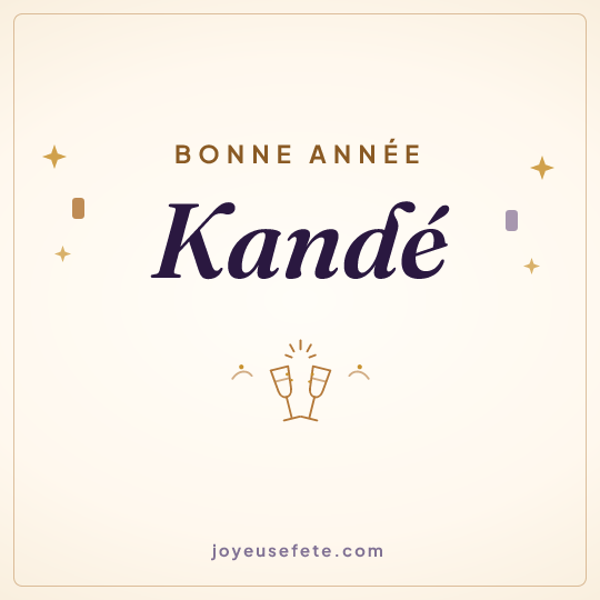 Image carrée « Bonne année Kandé » pour WhatsApp