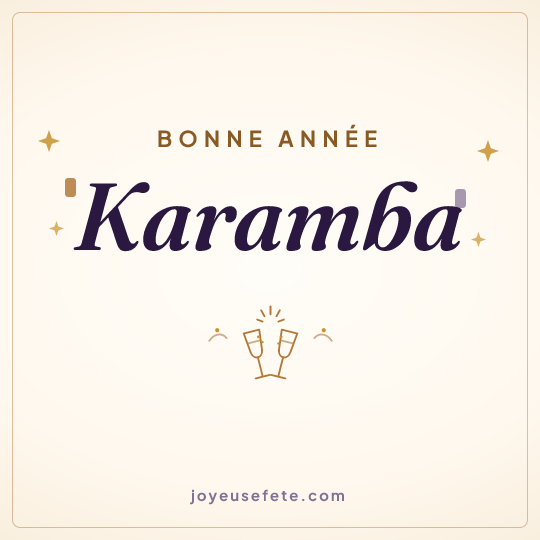 Image carrée « Bonne année Karamba » pour WhatsApp