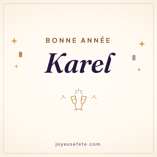 Image carrée « Bonne année Karel » pour WhatsApp