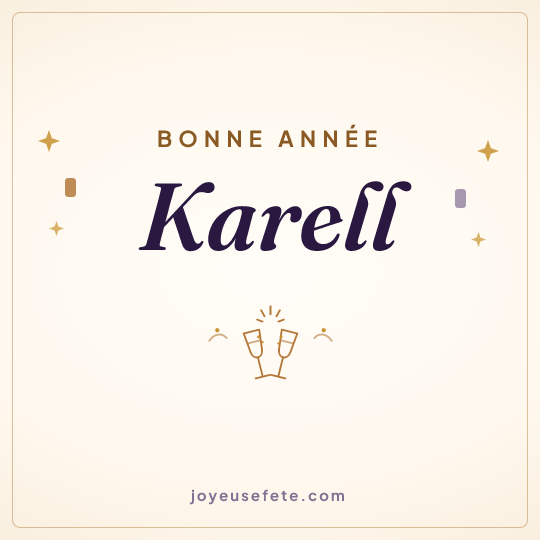 Image carrée « Bonne année Karell » pour WhatsApp