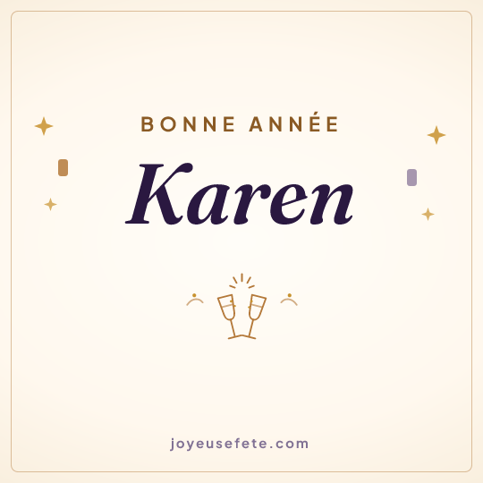 Image carrée « Bonne année Karen » pour WhatsApp