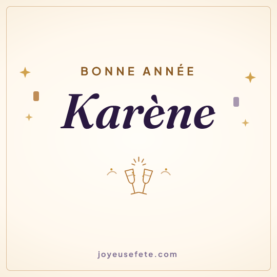 Image carrée « Bonne année Karène » pour WhatsApp