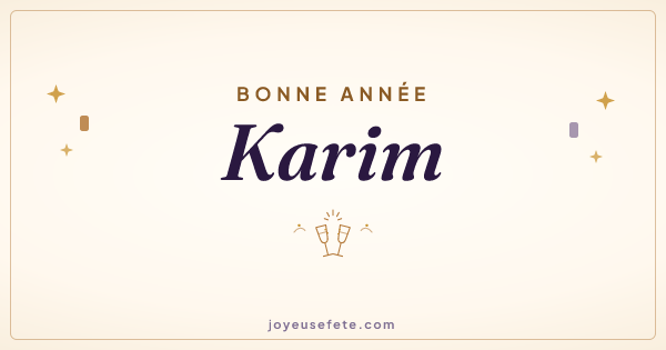 Image « Bonne année Karim » au format large