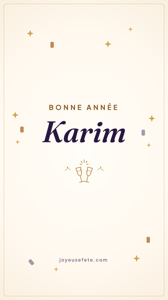 Image « Bonne année Karim » au format story