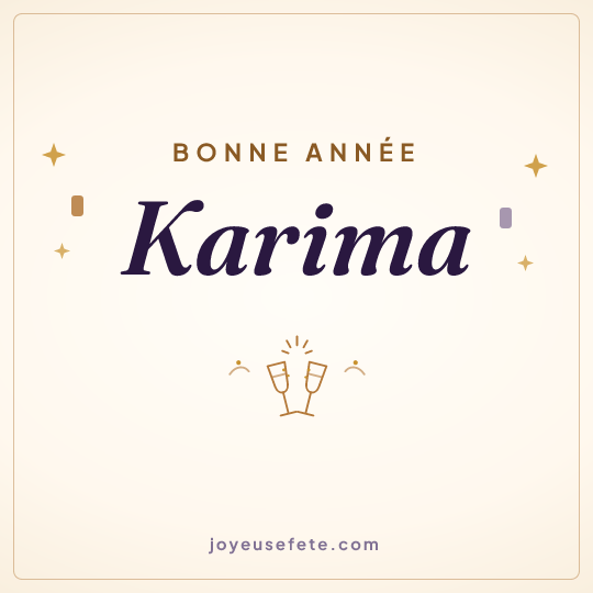 Image carrée « Bonne année Karima » pour WhatsApp