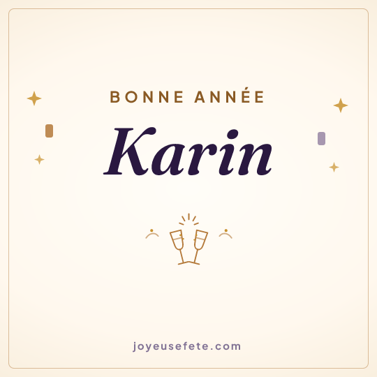 Image carrée « Bonne année Karin » pour WhatsApp