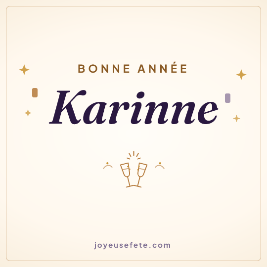 Image carrée « Bonne année Karinne » pour WhatsApp