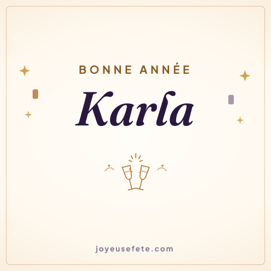 Image carrée « Bonne année Karla » pour WhatsApp