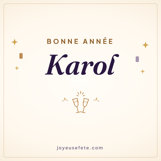 Image carrée « Bonne année Karol » pour WhatsApp