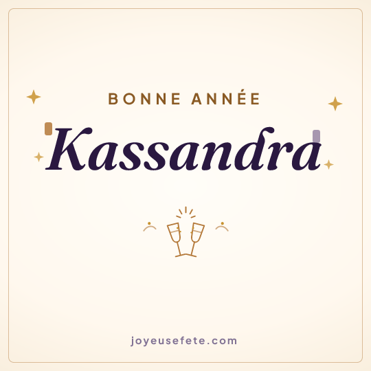 Image carrée « Bonne année Kassandra » pour WhatsApp