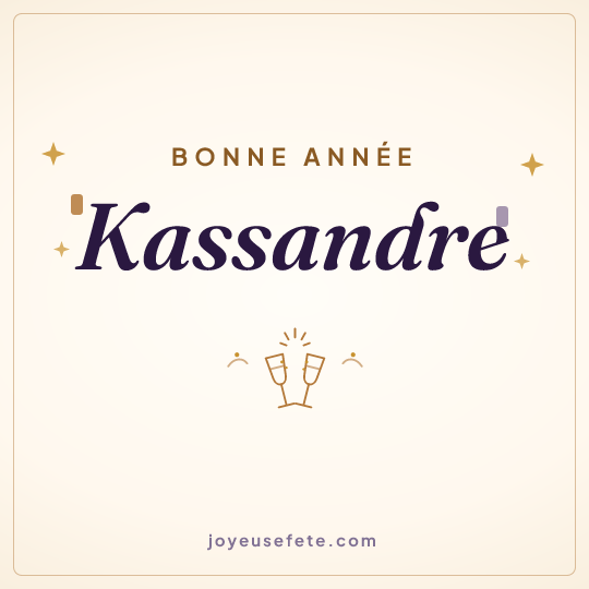 Image carrée « Bonne année Kassandre » pour WhatsApp