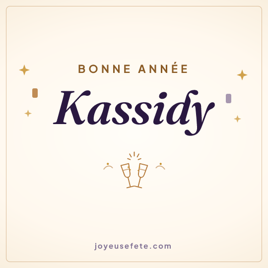 Image carrée « Bonne année Kassidy » pour WhatsApp