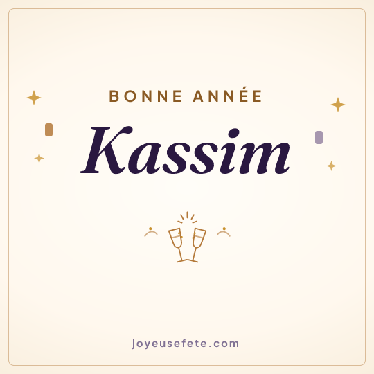Image carrée « Bonne année Kassim » pour WhatsApp