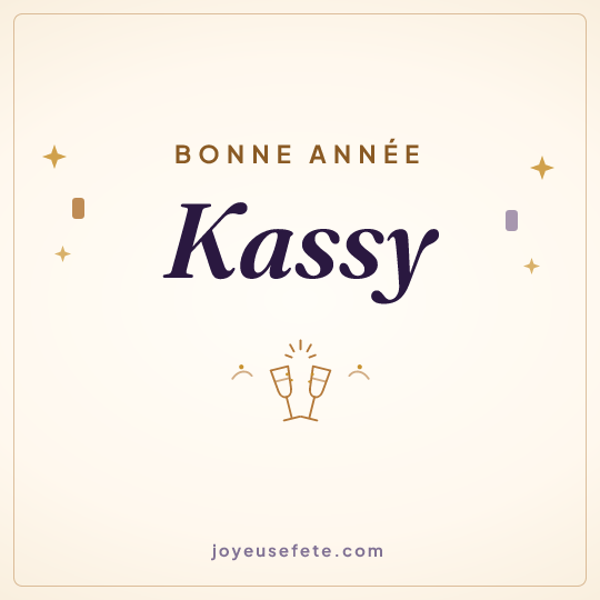 Image carrée « Bonne année Kassy » pour WhatsApp