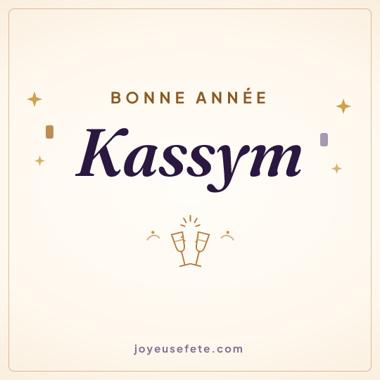Image carrée « Bonne année Kassym » pour WhatsApp