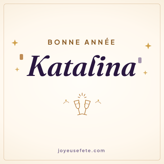 Image carrée « Bonne année Katalina » pour WhatsApp
