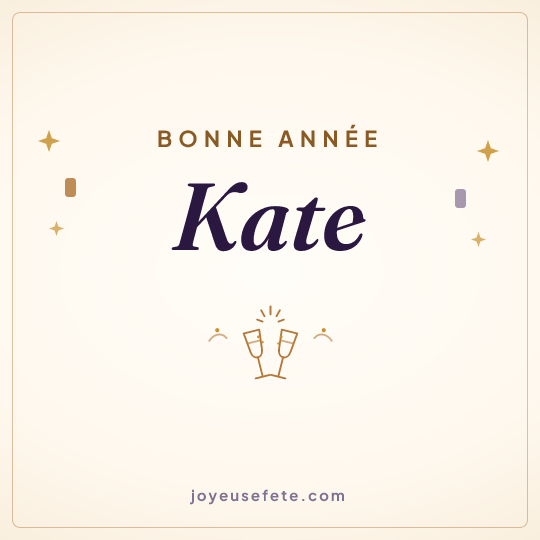 Image carrée « Bonne année Kate » pour WhatsApp