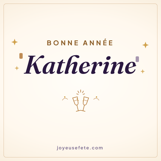 Image carrée « Bonne année Katherine » pour WhatsApp
