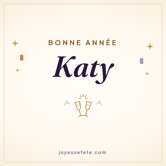 Image carrée « Bonne année Katy » pour WhatsApp