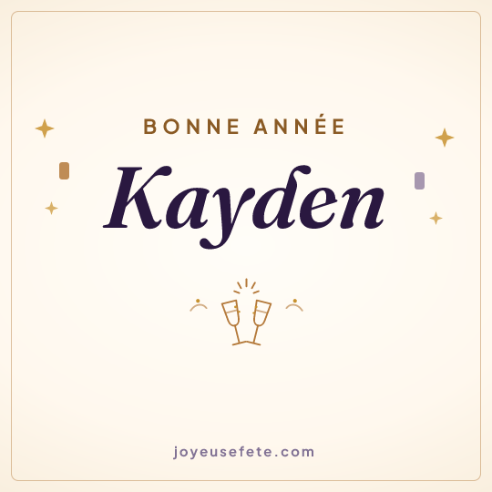 Image carrée « Bonne année Kayden » pour WhatsApp
