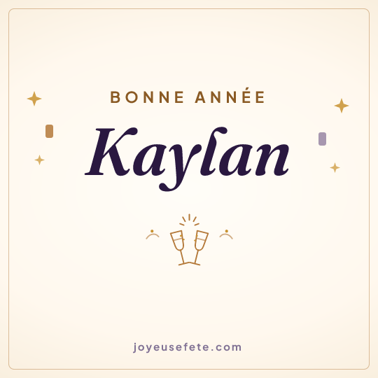 Image carrée « Bonne année Kaylan » pour WhatsApp