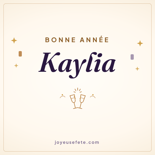 Image carrée « Bonne année Kaylia » pour WhatsApp