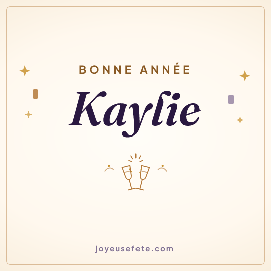 Image carrée « Bonne année Kaylie » pour WhatsApp