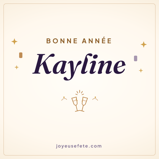 Image carrée « Bonne année Kayline » pour WhatsApp