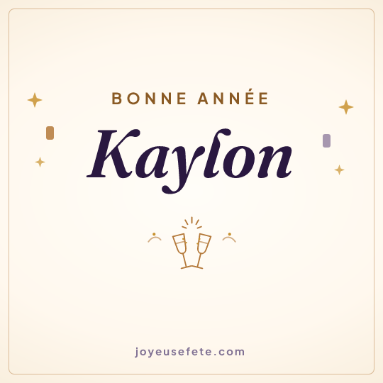 Image carrée « Bonne année Kaylon » pour WhatsApp