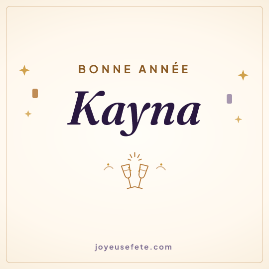 Image carrée « Bonne année Kayna » pour WhatsApp