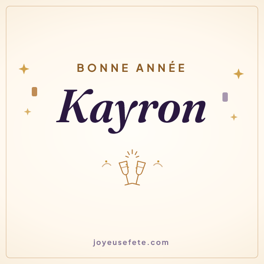 Image carrée « Bonne année Kayron » pour WhatsApp