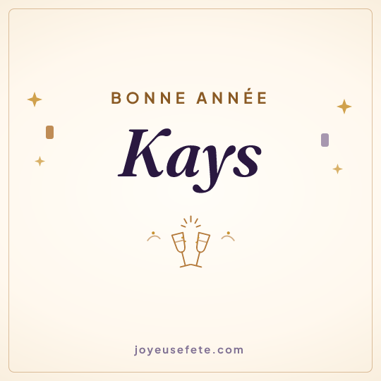 Image carrée « Bonne année Kays » pour WhatsApp