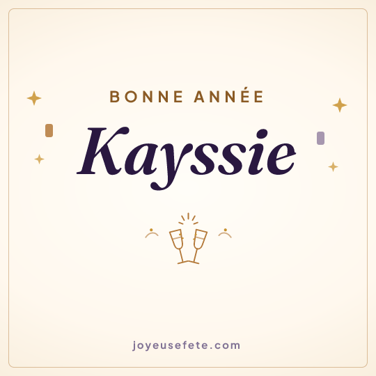 Image carrée « Bonne année Kayssie » pour WhatsApp