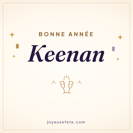 Image carrée « Bonne année Keenan » pour WhatsApp