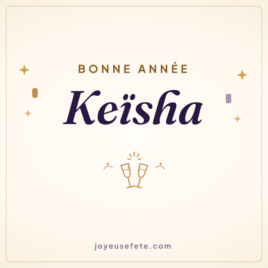 Image carrée « Bonne année Keïsha » pour WhatsApp