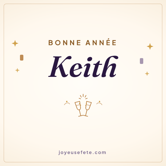 Image carrée « Bonne année Keith » pour WhatsApp