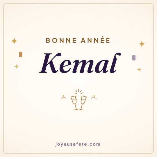 Image carrée « Bonne année Kemal » pour WhatsApp